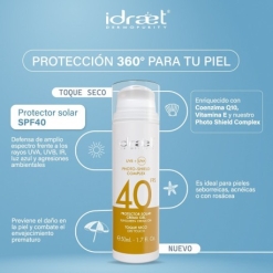 PROTECTOR SOLAR TOQUE SECO SPF 40 - CREMA GEL - NUEVA VERSION IDRAET