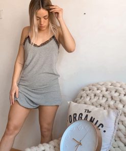 Alternative view of CAMISONES- PIJAMA- CAMISON PUNTILLA GRIS