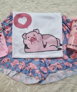 COMBO CHANCHITO- PIJAMAS CORTOS -PIJAMA + VASO + MEDIAS
