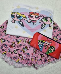 PIJAMAS CORTOS - LAS CHICAS SUPER PODEROSAS + MEDIAS + CARTUCHERA