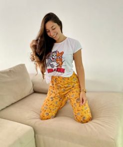 TOM Y JERRY- PIJAMAS LARGOS MANGAS CORTAS 