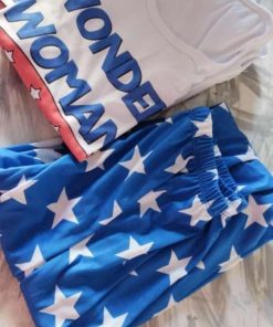 WONDER WOMAN- MUJER MARAVILLA -PIJAMAS LARGOS MANGAS CORTAS