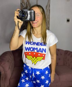 Alternative view of WONDER WOMAN- MUJER MARAVILLA -PIJAMAS LARGOS MANGAS CORTAS
