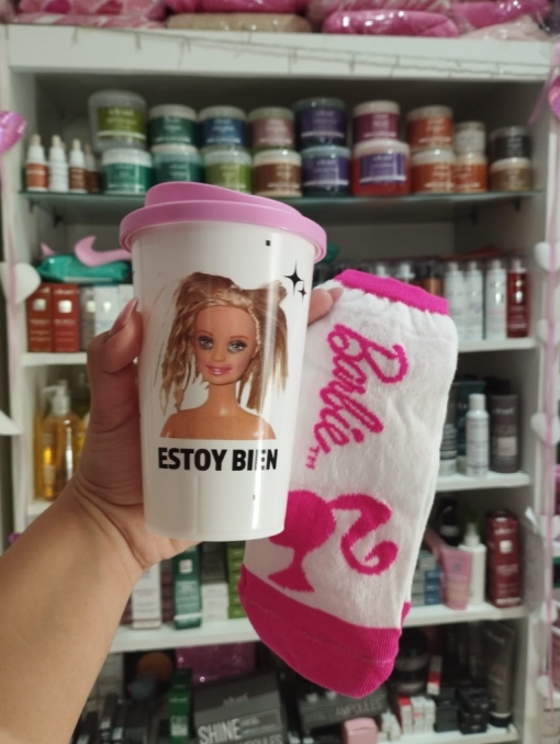 VASO TERMICO BARBIE  CON TAPA- VASOS - Imagen 2