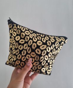 PORTA COSMETICOS - NEGRO Y DORADO