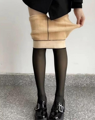 PANTYS EFECTO PIEL - CAN CAN - MEDIAS NEGRAS - CON PELUCHE