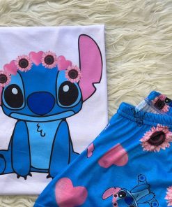 PIJAMA STITCH MARGARITAS - MANGAS LARGAS PANTALON LARGO - PIJAMAS