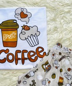 PIJAMA COFFEE  - MANGAS LARGAS PANTALON LARGO - PIJAMAS