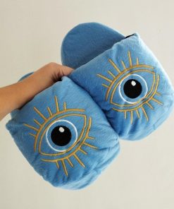 PANTUFLAS OJO TURCO - CELESTE