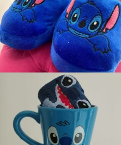 COMBO STITCH AZUL -  PANTUFLAS + MEDIAS + TAZA