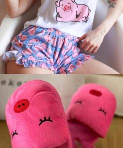 COMBO CHANCHITO VERANO - PANTUFLAS + PIJAMA CHANCHITO