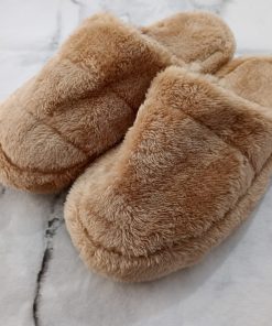 PANTUFLAS PELUCHE BEIGE - PANTUFLAS