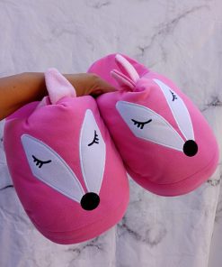 PANTUFLAS LOBA ROSA - LOBITA - PANTUFLONES
