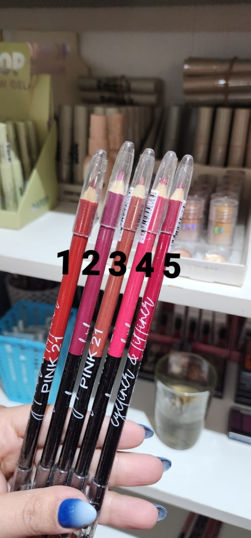 DELINEADOR EN LAPIZ NEGRO + DELINEADOR DE LABIOS PINK 21 - Imagen 2