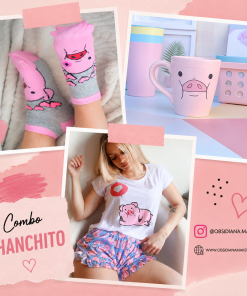 COMBO CHANCHITO- PIJAMAS CORTOS -PIJAMA + TAZA + MEDIAS