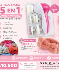 COMBO FACIAL- CEPILLO FACIAL 5 EN 1 + VINCHA SPA DE REGALO