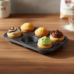 MOLDE DE MUFFIN ACERO X6