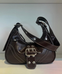 MINI BAGS - CARTERA ISABELLA - MINI CARTERA MARRON OSCURO  - CARTERAS