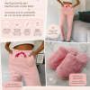 COMBO ROSA - PANTUFLAS PELUCHE + PANTALON TEDDY CON BOLSILLOS