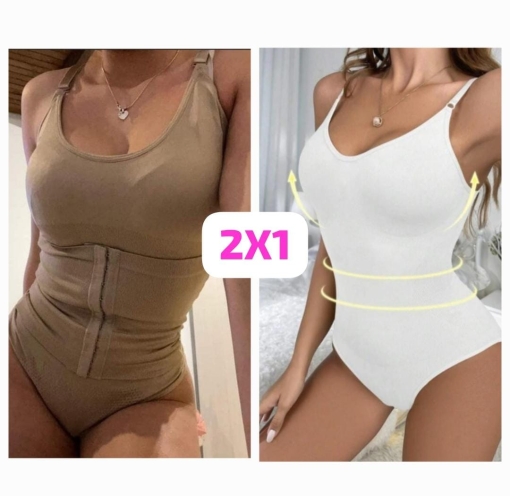 2X1 - BODYS CON FAJA MODELADORA - BODY CON GANCHITOS + BODY SIMPLE