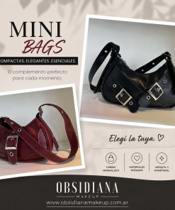 MINI BAGS - TAMARA Y ANTONELLA - BORDO Y NEGRO
