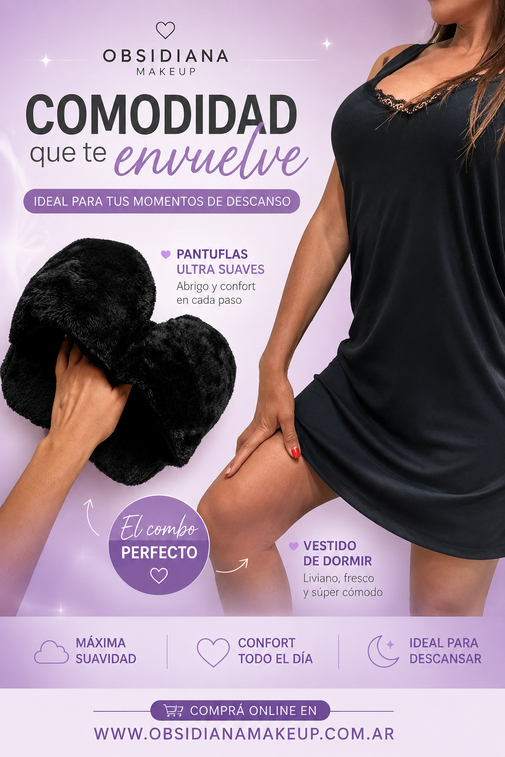 OFERTA - COMBO DE CAMISON + PANTUFLAS