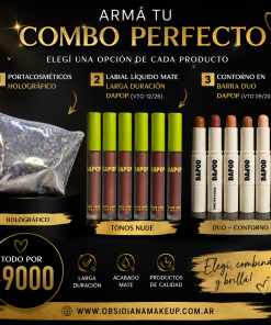 COMBO - PORTACOSMETICOS + CONTORNO DUO + LABIAL DE LARGA DURACION