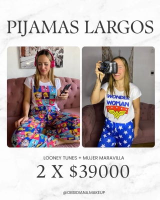 2×1 – PIJAMAS LARGOS SELECCIONADOS – LOONEY TUNES Y MUJER MAVARILLA