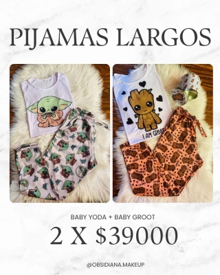 2×1 – PIJAMAS LARGOS SELECCIONADOS – BABY GROOT Y BABY YODA