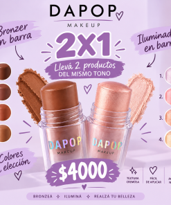2X1 - BRONZER EN BARRA + ILUMINADOR EN BARRA BY DAPOP - VTO 07/26