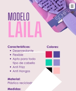 CEPILLO ANTI FRIZZ Y DESENREDANTE - MODELO LAILA
